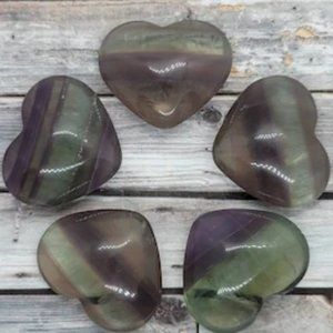 Purple and Green Fluorite Heart